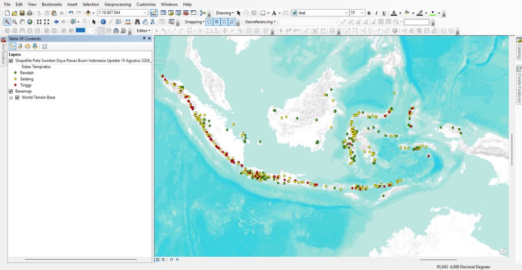 Shapefile (SHP) Peta Sumber Daya Panas Bumi Indonesia Update Terbaru