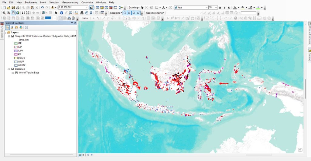 Shapefile (SHP) Wilayah Izin Usaha Pertambangan (WIUP) Indonesia Update Terbaru