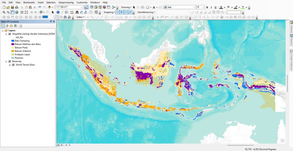 Shapefile (SHP) Peta Litologi Akuifer Seluruh Indonesia