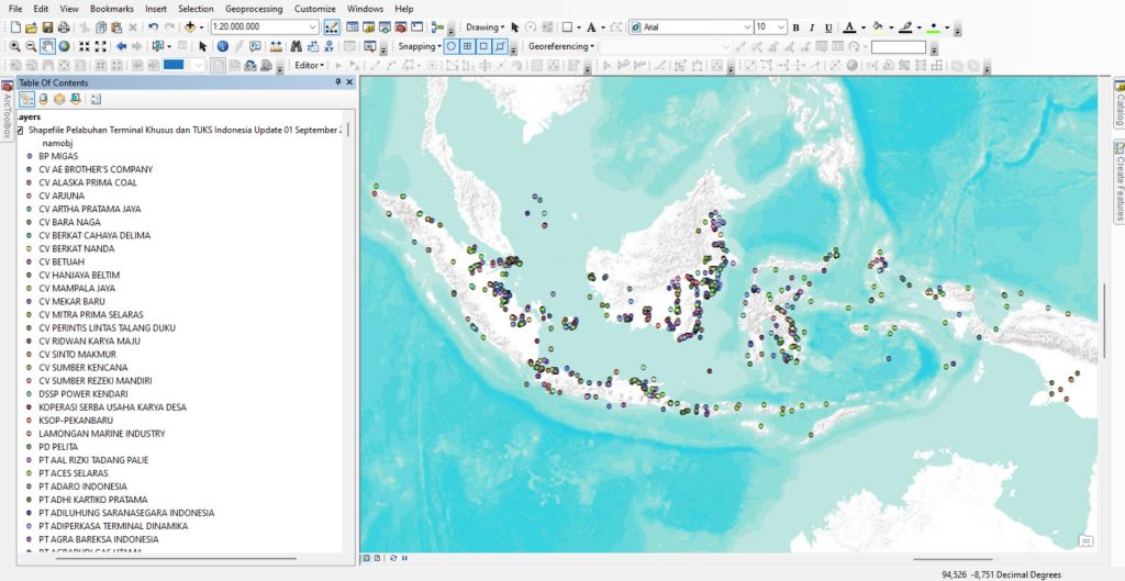 Shapefile (SHP) Peta Pelabuhan Terminal Khusus (Tersus) dan Terminal Untuk Kepentingan Sendiri (TUKS) Indonesia Update Terbaru