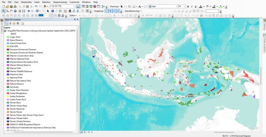 Shapefile (SHP) Peta Kawasan Lindung Indonesia Update Terbaru