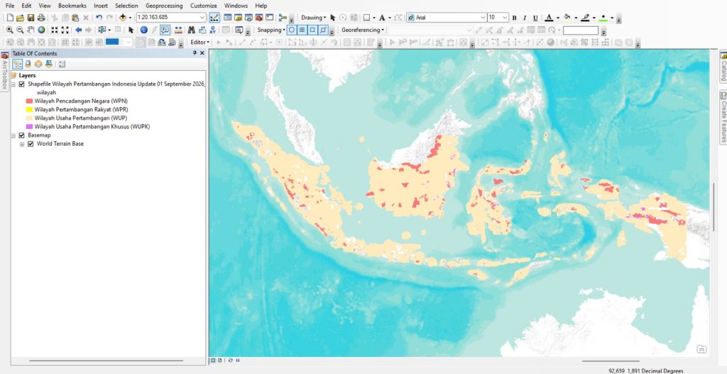 Shapefile (SHP) Wilayah Pertambangan Indonesia Update Terbaru